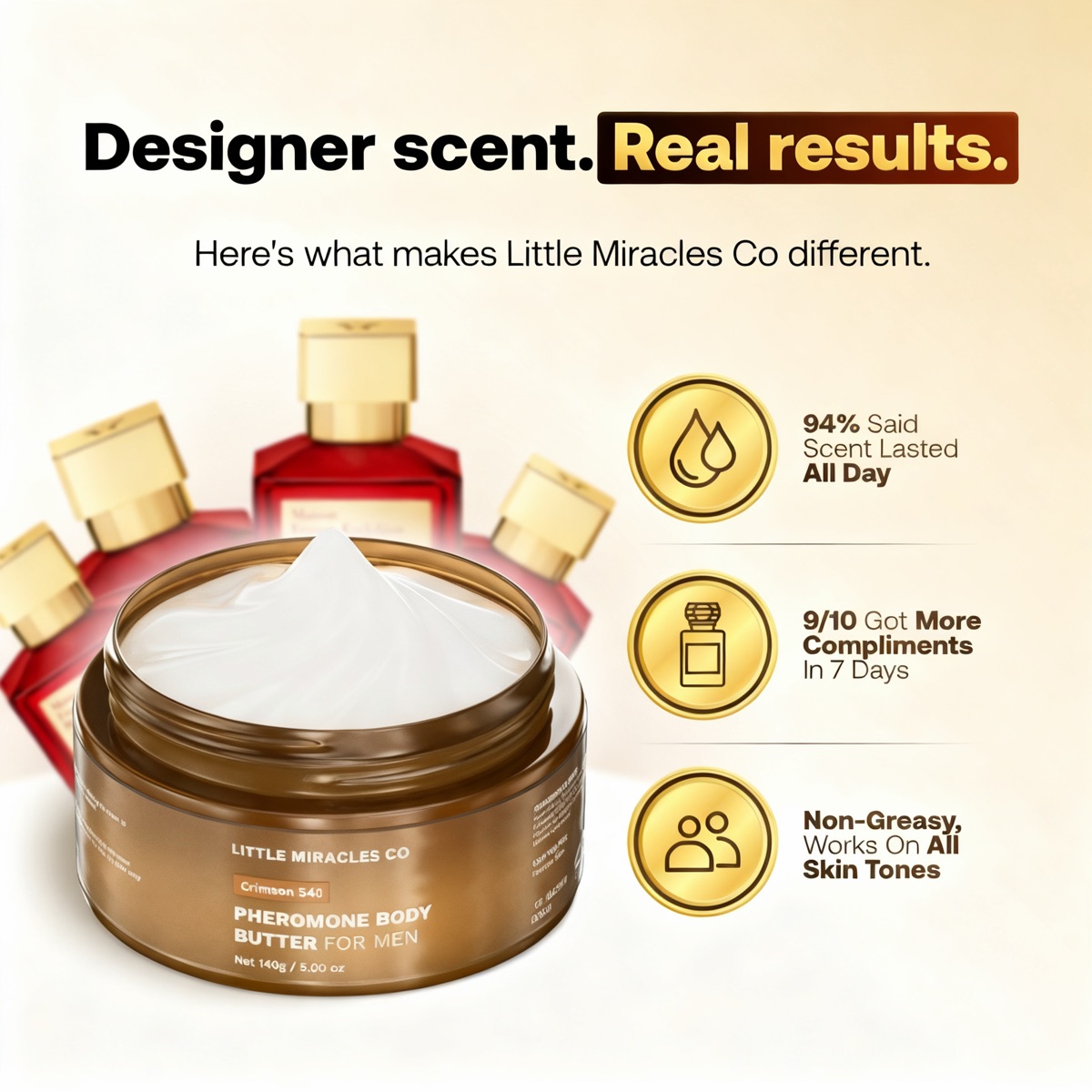 Body butter beside cologne