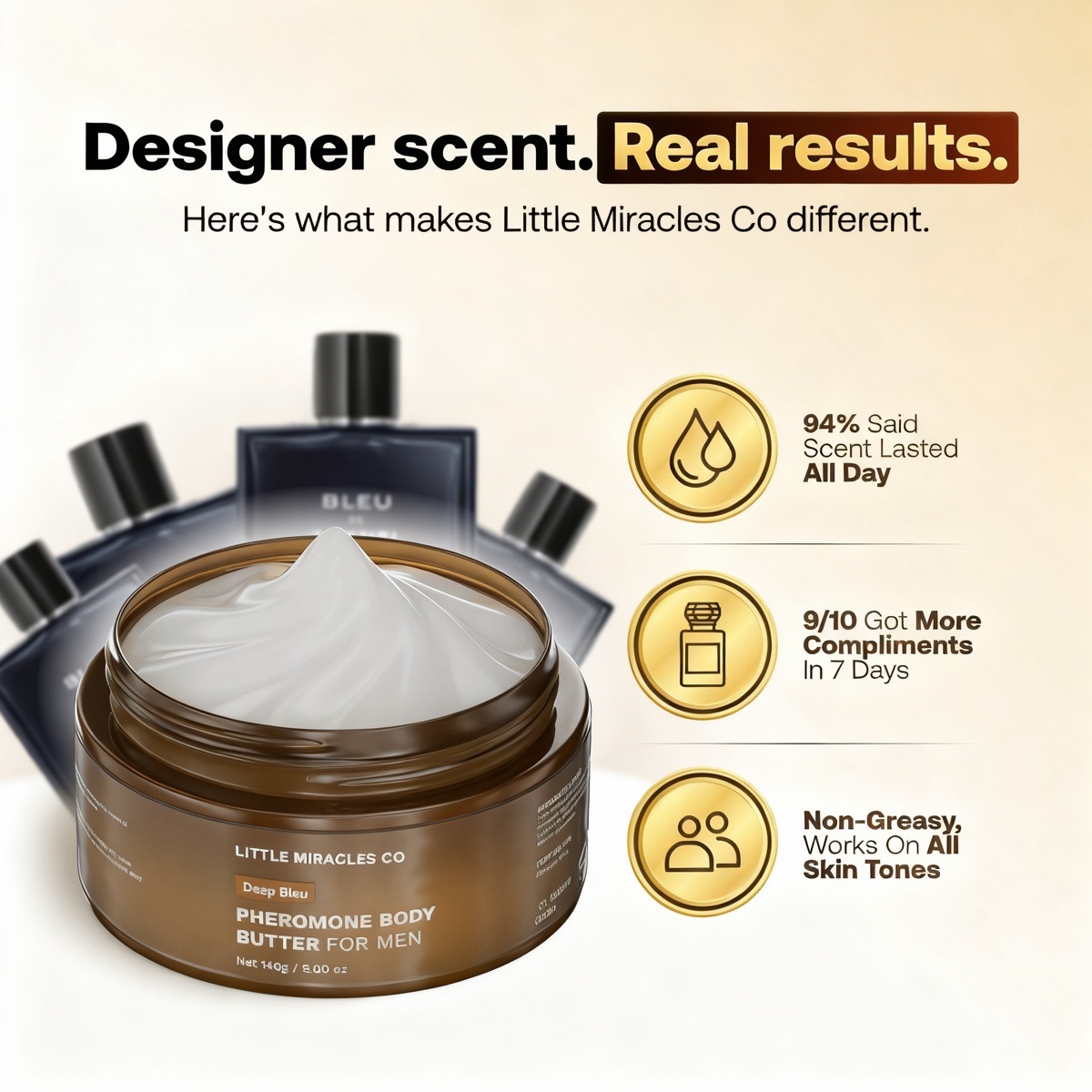 Body butter beside cologne
