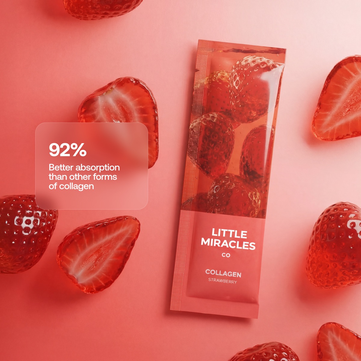 The Strawberry stick among jelly strawberries