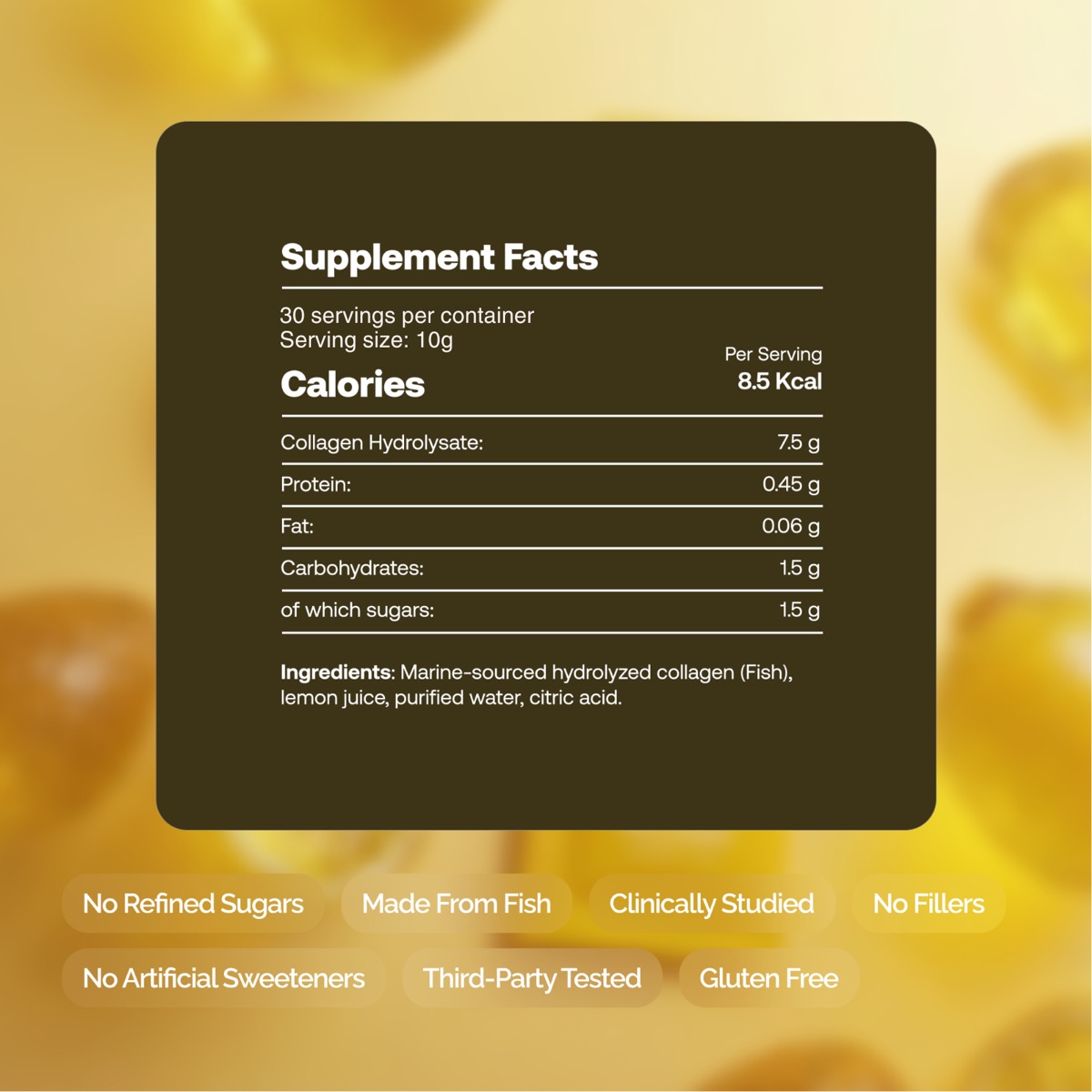 Lemon jelly supplement facts and ingredients