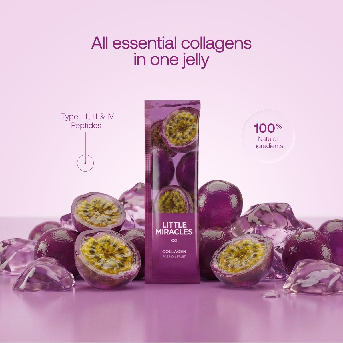 All four collagen types in one Passion Fruit jelly