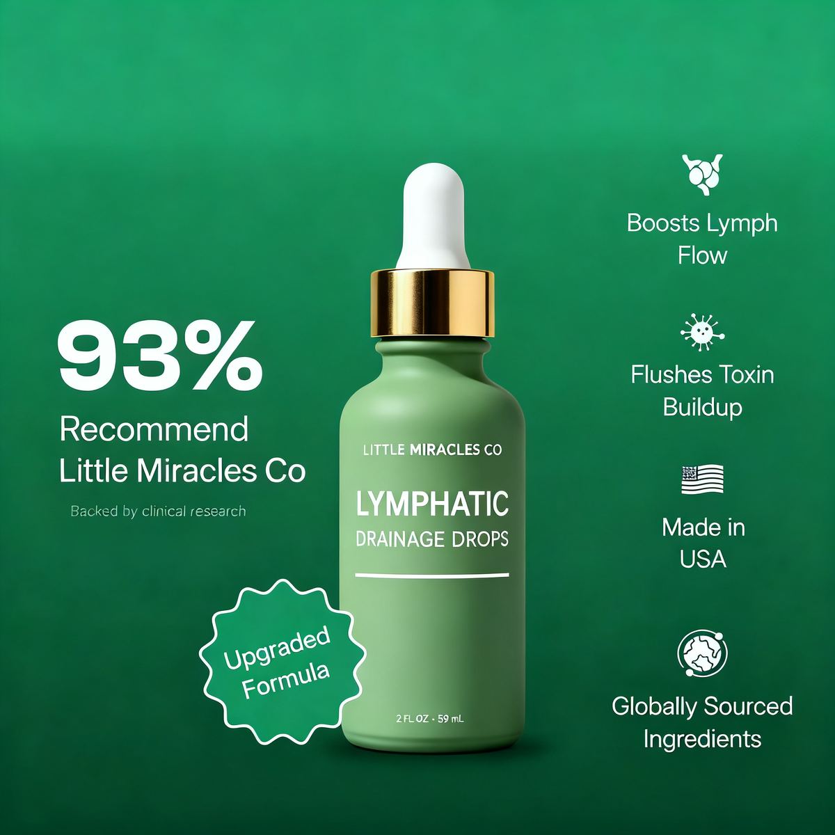 The Lymphatic Drainage Drops bottle and what it supports